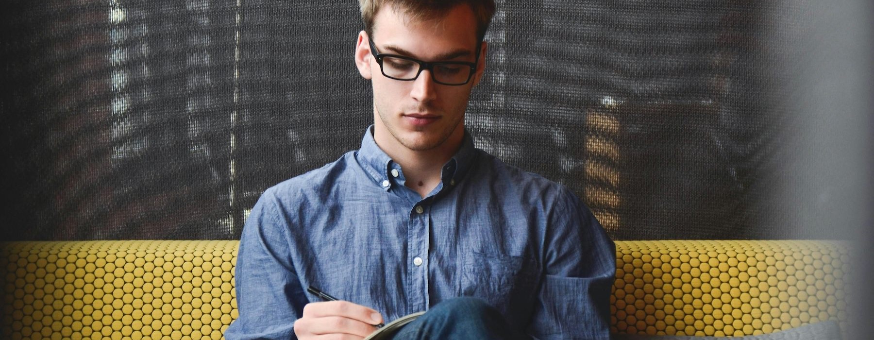 a man sitting on a couch